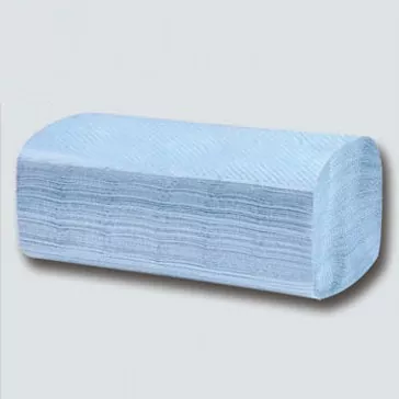 Blauwe v-voudige single-voudige handdoeken